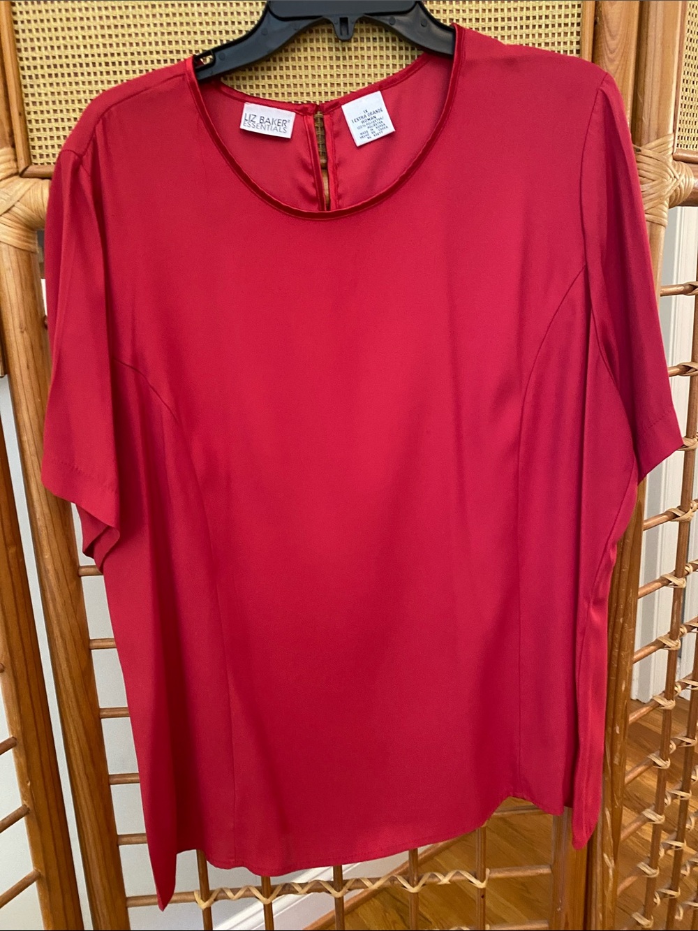 Liz Baker Red Short Sleeve Blouse